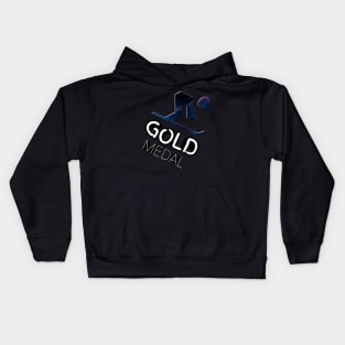 Gold Medal - Alpine Ski - 2022 Olympic Winter Sports Lover -  Snowboarding - Graphic Typography Saying Kids Hoodie